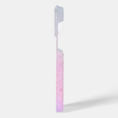 ブルーエレガントピンクシルバーグリッターデザイン iPhoneケース (左側面)