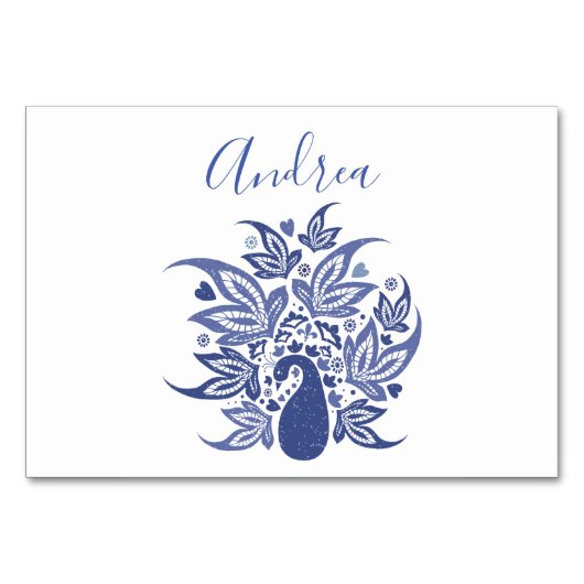 ブルーエレガントピーコックボヘミアンスタイル テーブルナンバー (正面)