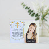 ブルーエレガントピーチフローラ確認ありがとう ポストカード (スタンド正面)