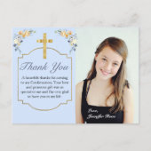 ブルーエレガントピーチフローラ確認ありがとう ポストカード (正面)