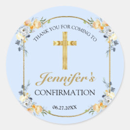 ブルーエレガントピーチフローラ確認ありがとう ラウンドシール