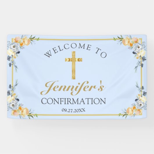 ブルーエレガントピーチフローラ確認へようこそ 横断幕 (横)