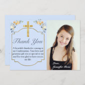 ブルーエレガントピーチフローラ確認 サンキューカード (正面/裏面)