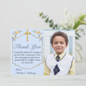 ブルーエレガントピーチフローラ第1聖餐式 サンキューカード (スタンド正面)