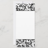 ブルーエレガントフォントブラックダマスクウェディング招待状 招待状 (裏面)