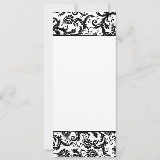 ブルーエレガントフォントブラックダマスクウェディング招待状 招待状 (裏面)