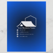 ブルーエレガントフライヤー 不動産エージェント用 チラシ (裏面)