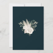 ブルーエレガントフラワーウェディング 招待状 (裏面)