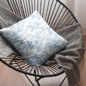 ブルーエレガントフランスのトワルドジュイデザインヴィンテージ クッション