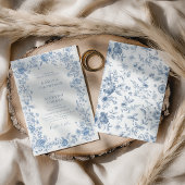 ブルーエレガントフランスのトワールチノ結婚イセリ 招待状