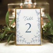 ブルーエレガントフランスのフローラブライダルシャワーフラット テーブルナンバー