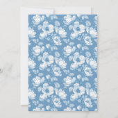 ブルーエレガントフローラアンパサンド結婚式招待状 招待状 (裏面)