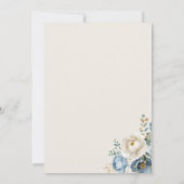 ブルーエレガントフローラアンパサンド結婚式招待状 招待状 (裏面)