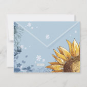 ブルーエレガントフローラウェディングシャワー招待状 招待状 (裏面)