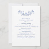 ブルーエレガントフローラオープンハウスウェディングレセプション 招待状 (裏面)