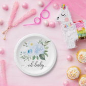 ブルーエレガントフローラオ赤ちゃんシャワープレート ペーパープレート (パーティー)