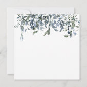 ブルーエレガントフローラカップルブライダルシャワー 招待状 (裏面)