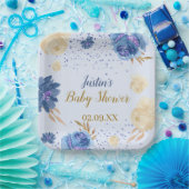 ブルーエレガントフローラカボチャ赤ちゃんシャワー ペーパープレート (パーティー)