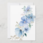 ブルーエレガントフローラガーデンイスラム結婚教徒 招待状 (裏面)