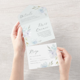 ブルーエレガントフローラキンセアニェラ15年 オールインワン招待状