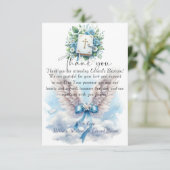 ブルーエレガントフローラクロスバプテスマ サンキューカード (スタンド正面)