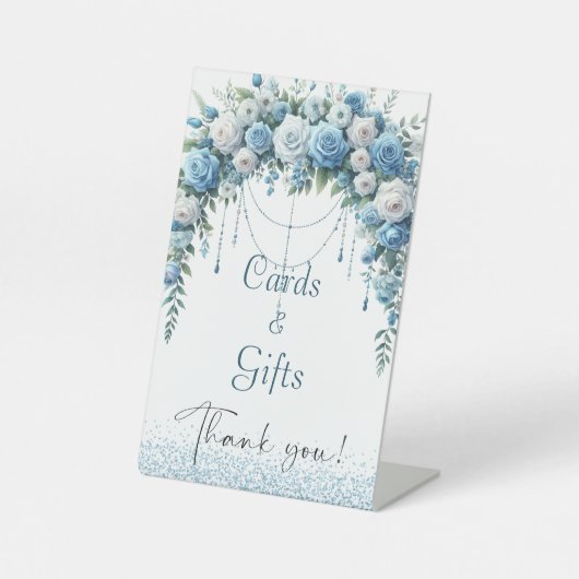 ブルーエレガントフローラクロスバプテスマ 台座サイン (正面)