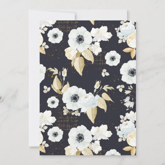 ブルーエレガントフローラクロスファースト聖餐式 招待状 (裏面)