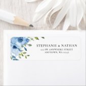 ブルーエレガントフローラグリーナリー差出人住所 ラベル (インサイチュ)