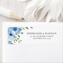 ブルーエレガントフローラグリーナリー差出人住所 ラベル