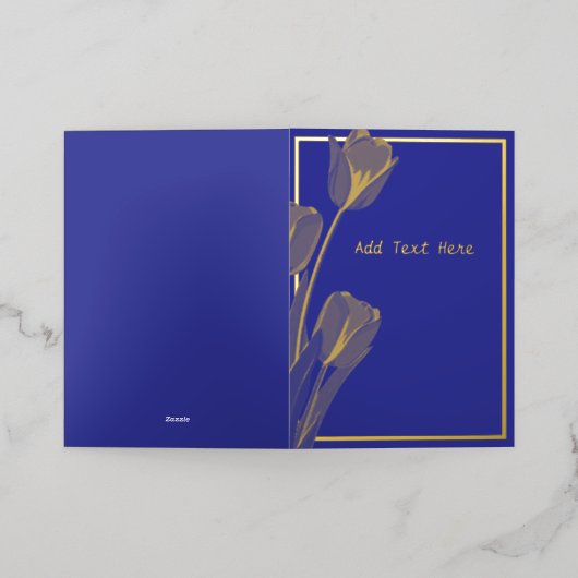 ブルーエレガントフローラゴールドフォイルカード 箔シーズンカード (外側レイダウン)