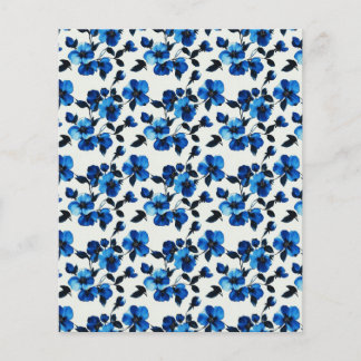 ブルーエレガントフローラスクラップブック&ジャンクジャーナル紙