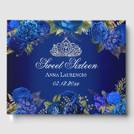 ブルーエレガントフローラダイアモンドティアラSweet sixteen ゲストブック