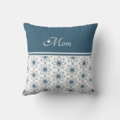 ブルーエレガントフローラデザイン装飾用クッション クッション (裏面)