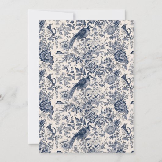 ブルーエレガントフローラトイレフルーリーブライダルブランチ 招待状 (裏面)