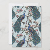 ブルーエレガントフローラピーコ結婚ック 招待状 (裏面)