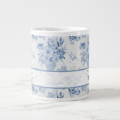 ブルーエレガントフローラブクラシックライデスメイド提案 ジャンボコーヒーマグカップ (正面)