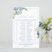 ブルーエレガントフローラブライダルシャワーゲーム印刷 (スタンド正面)