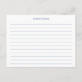 ブルーエレガントフローラブライダルレシピカード ポストカード (裏面)