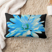 ブルーエレガントフローラブルーデイジーブルー《植物》百日草 ランバークッション (ブランケット)