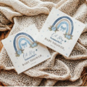 ブルーエレガントフローラベージュボホーレインボー スタンダードカクテルナプキン