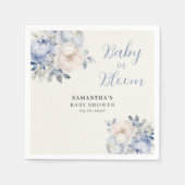 ブルーエレガントフローラボーイベビーイン開花シャワー スタンダードカクテルナプキン (正面)