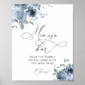 ブルーエレガントフローラミモサバー ポスター (正面)