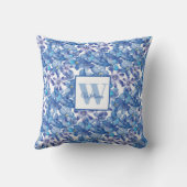 ブルーエレガントフローラモノグラム クッション (裏面)
