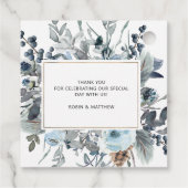 ブルーエレガントフローララブ&感謝してい結婚式の引き出物 フェイバータグ (裏面)