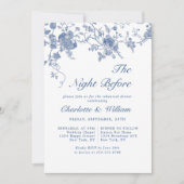 ブルーエレガントフローラリハビクトリアンーサルディナー 招待状 (正面)