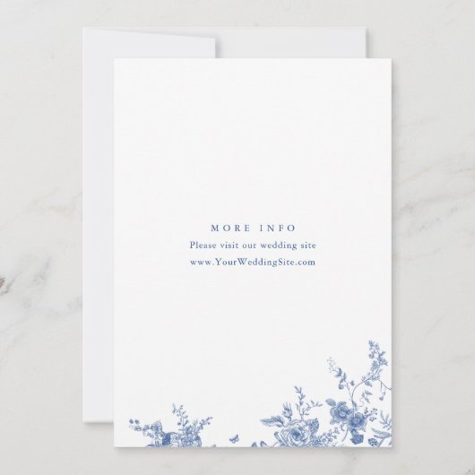 ブルーエレガントフローラリハビクトリアンーサルディナー 招待状 (裏面)