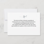 ブルーエレガントフローラリース葬儀ありがとう サンキューカード (裏面)