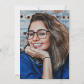 ブルーエレガントフローラ写真卒業パーティー 招待状 (裏面)