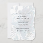 ブルーエレガントフローラ卒業パーティー招待状 招待状 (正面)