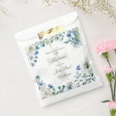 ブルーエレガントフローラ宗教十字洗礼 フェイバーバッグ (封をした状態)